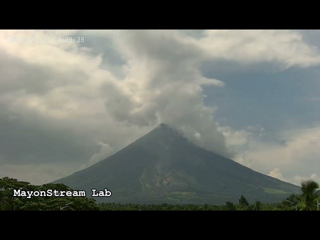 Mayon Volcano 24-Hour Timelapse: July 19, 2026 [SSW IP Camera Full FOV] 250x Speed