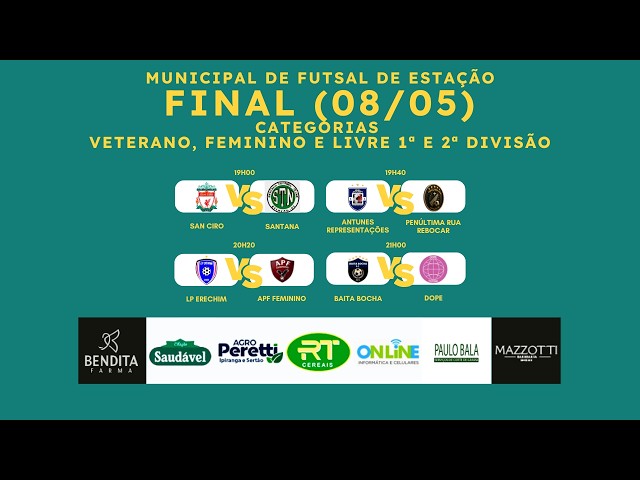 🔴 AO VIVO: Campeonato Municipal de Estação | Final (08/05) | PVE Transmissões