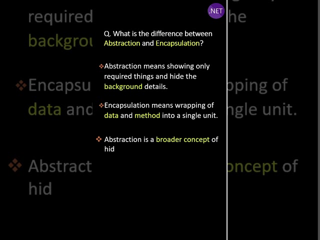 What is the difference between Abstraction and Encapsulation ?