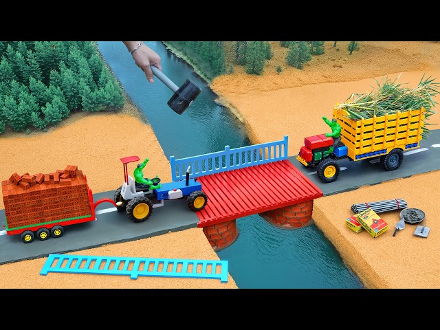 DIY Mini Tractor Making Real Concrete Bridge |   Science Project @DIYMachinery