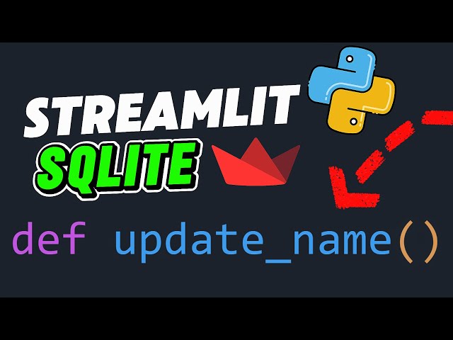 Streamlit + SQLite Tutorial 4: Update Data in Your Python Web App
