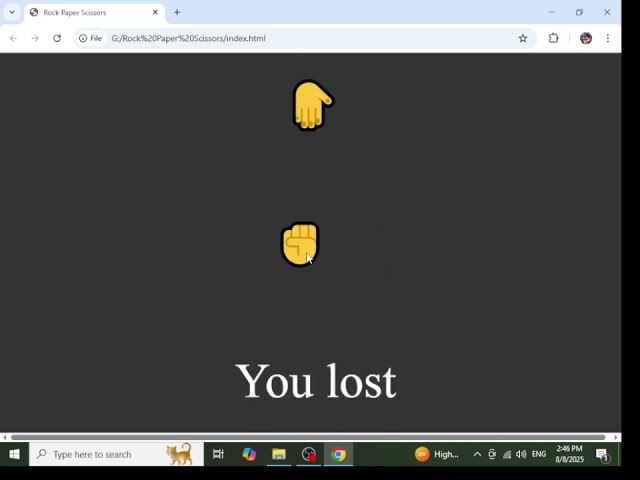 Games /Rock Paper Scissor Shoot /#gam3s / Using HTML CSS  JavaScript / Source Code 