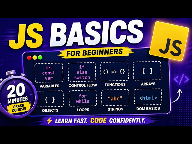Learn JavaScript in 20 Minutes ⚡ (Beginner Crash Course)