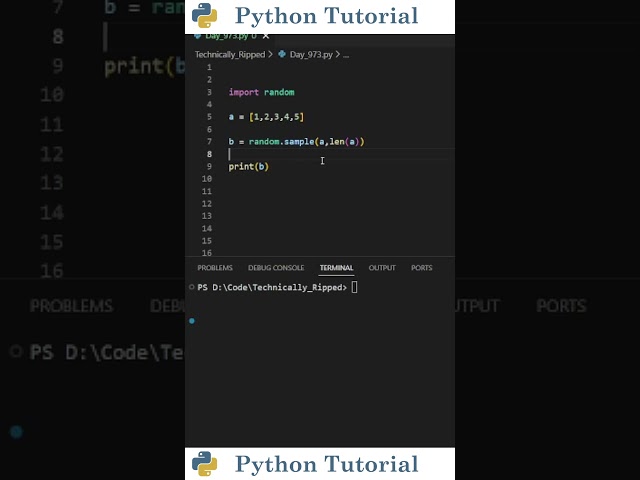 How To Make a Shuffled Version of a List | Python Tutorial