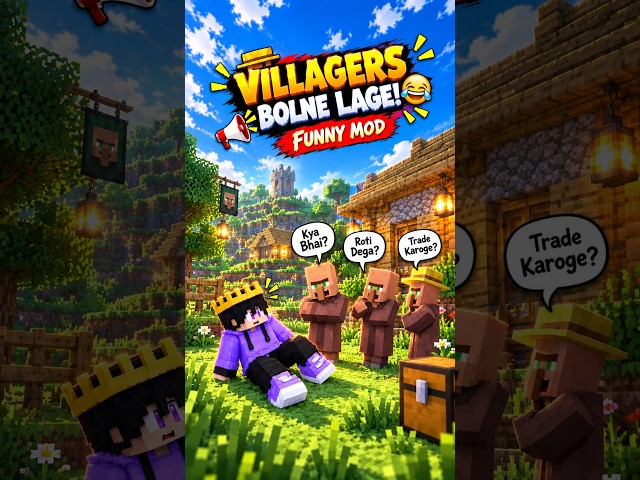Minecraft Mein Villagers Bolne Lage! 😂 | Funny Mod #voz #shorts #minecraft #gaming #funny #mcpe