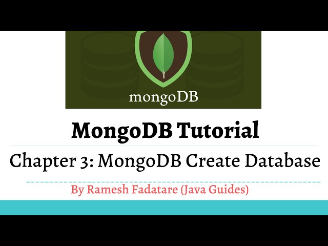 MongoDB Tutorial 3 - MongoDB Create Database
