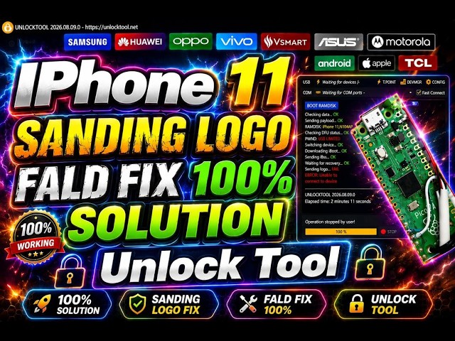 iphone 11 sanding logo fail solution unlock tool 100%%/iPhone 11 Sending Logo FAIL FIX | UnlockTool