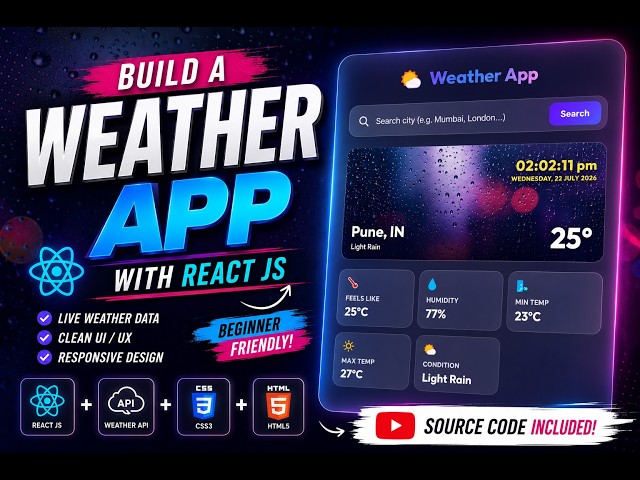 React JS Weather App | Responsive Design + Live Weather API