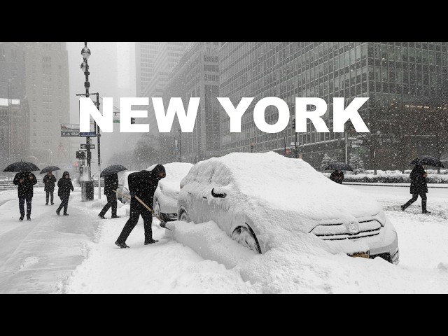 5 Hours Of NYC Snow Walk 4K Biggest Snowstorm in New York City Virtual NYC Snow Walk in Manhattan
