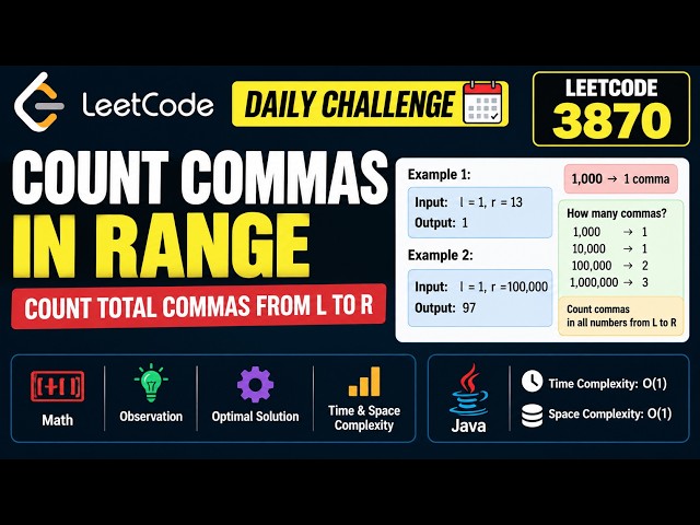 LeetCode 3870 – Count Commas in Range | Daily Challenge | Java | Tamil