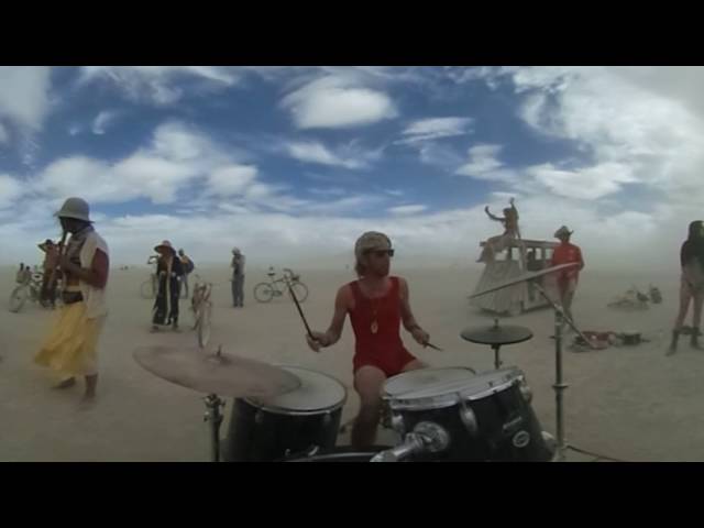 2 Drummers 1 Sax - jam at Burning Man 2016