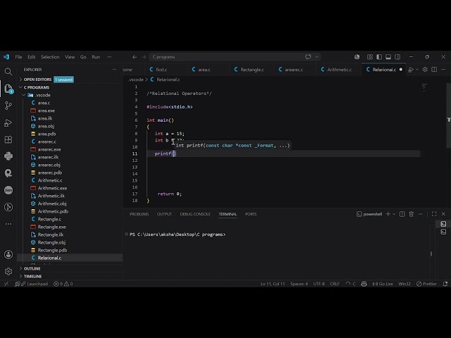 Relational Operators working with simple explanation.| C programming for beginners. #coding
