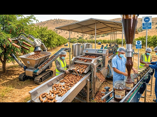 How Tamarind is processed in factories - From Fresh Tamarind to Tamarind Sauce  (ASMR Full Process)