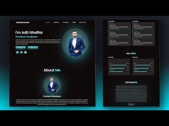 Responsive Personal Portfolio Website using HTML CSS & JavaScript #PortfolioWebsite #CSS #HTML #code