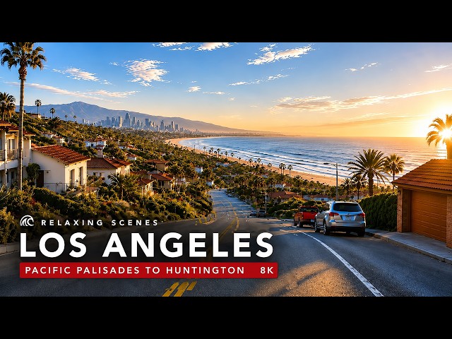 Driving Los Angeles Coastline 8K Dolby Vision HDR - Pacific Palisades to Huntington Beach