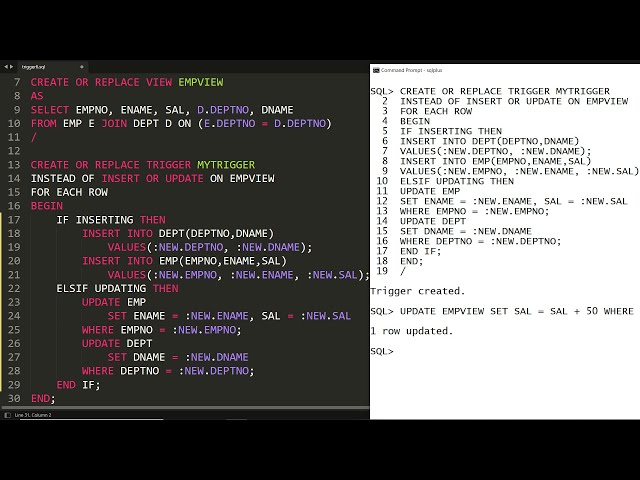 Instead of Trigger in PLSQL Oracle - Part-2 (Practical Demo)