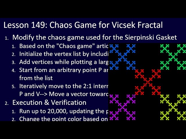 Python Challenge for ALL, Lesson 149: Chaos Game for Vicsek Fractal