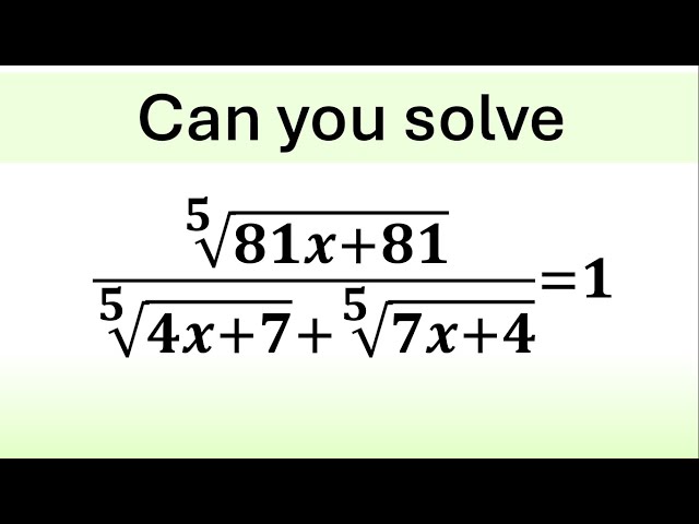 An Amazing Irrational Equation | 95% Failed to Solve