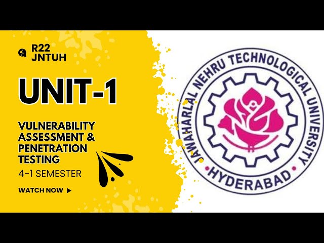 VAPT Unit 1 | Ethics of Ethical Hacking & Understanding Hacker Tactics | JNTUH R22 Cyber Security