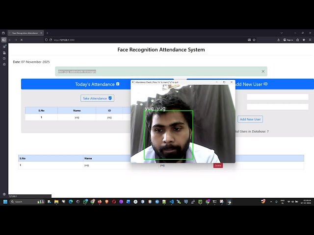 Facial Recognition Attendance System Using Python & Flask