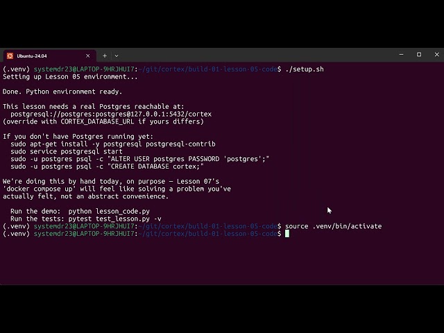 Build 01 Lesson 05: PostgreSQL Schema Design in Python with asyncpg