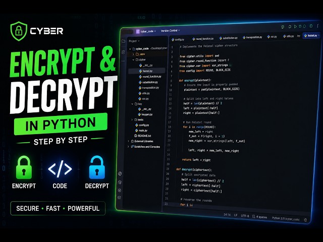 Cyber Security Project in Python | Feistel Cipher Encryption Explained