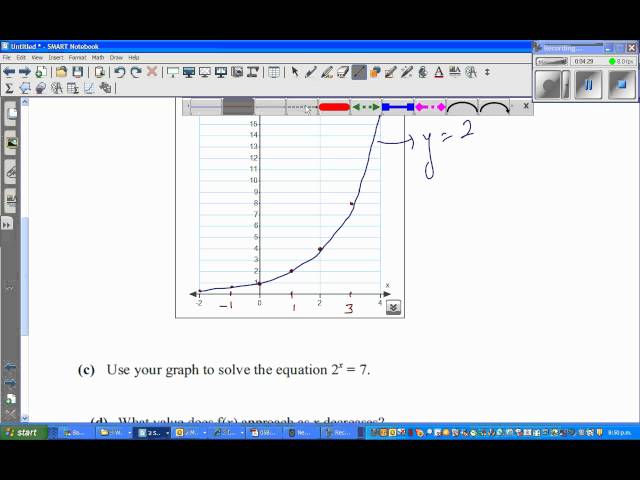 Graphing exponential graphs y =2^x