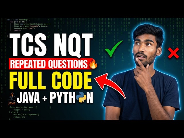 TCS NQT Repeated Questions Solved || Python, Java, C++ | TCS NQT Preparation 2026 | Crack TCS NQT