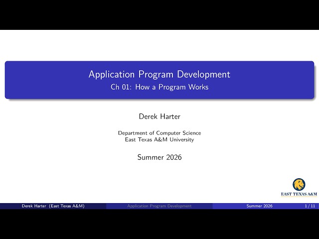 Ch 01 (sec 4): How a Program Works
