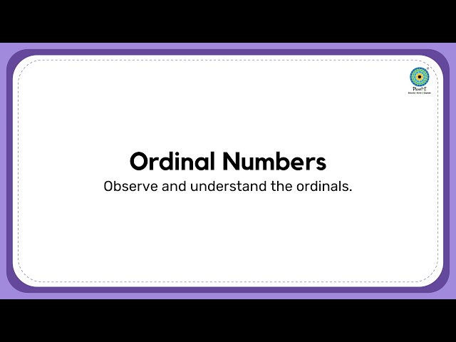 Ordinal Numbers - Sr. KG #learning #education #mathconcepts #revision #worksheet #srkg #ordinals