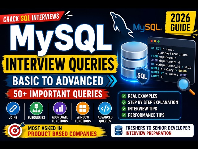 MySQL Interview Questions & Queries | Basic to Advanced SQL Tutorial | Senior Developer Guide 2026