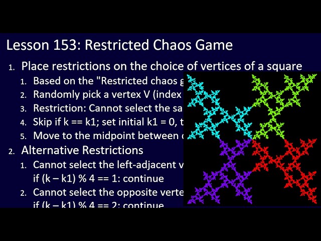 Restricted Chaos Games:  Lesson 153, Python Challenge for ALL