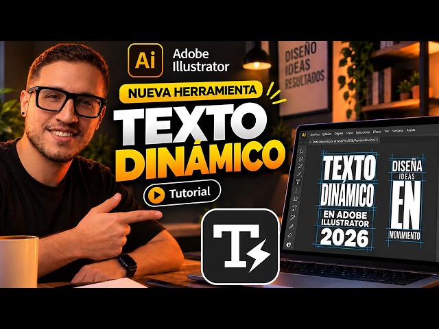 😱 ¡NUEVA herramienta en Illustrator! Texto Dinámico en 1 CLIC