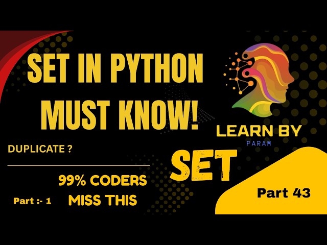 Python Set Tutorial for Beginners 🔥 | Set in Python Complete Explanation Part 1 #tutorial