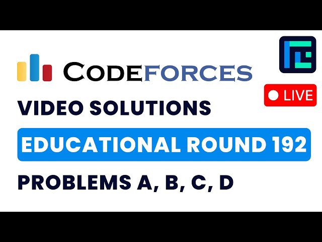 Codeforces  Educational Round 192 | Video Solutions - A to D | by Hariom | TLE Eliminators