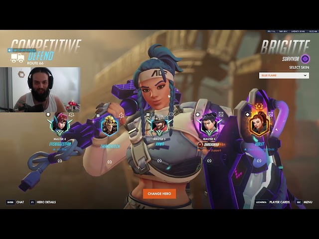 RANK #1 VIOLET BRIGITTE OVERWATCH SEASON 2 TOP 500 GAMEPLAY