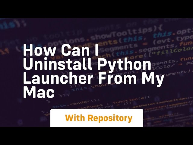 How can i uninstall python launcher from my mac