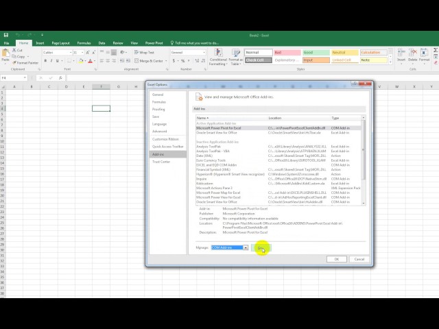 Oracle Hyperion SmartView - Enable Addin