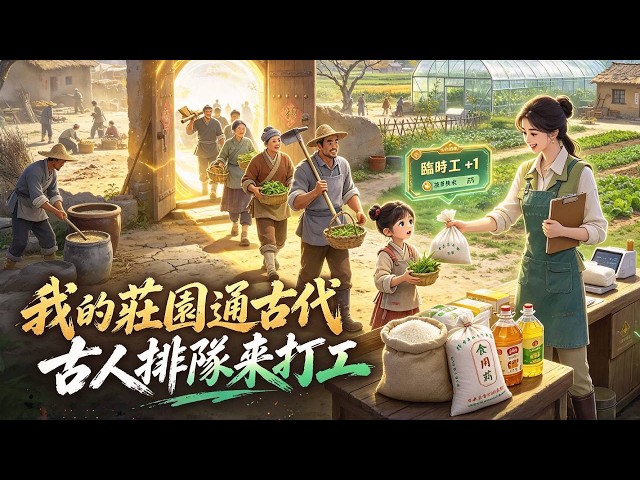 🔥【全集】她回村竟綁定「莊園打工系統」，古代快餓死的人能跨時空來她家幹活！拔草換飯、山珍換錢，她養活災民，也把破莊園做成了全村最旺民宿！