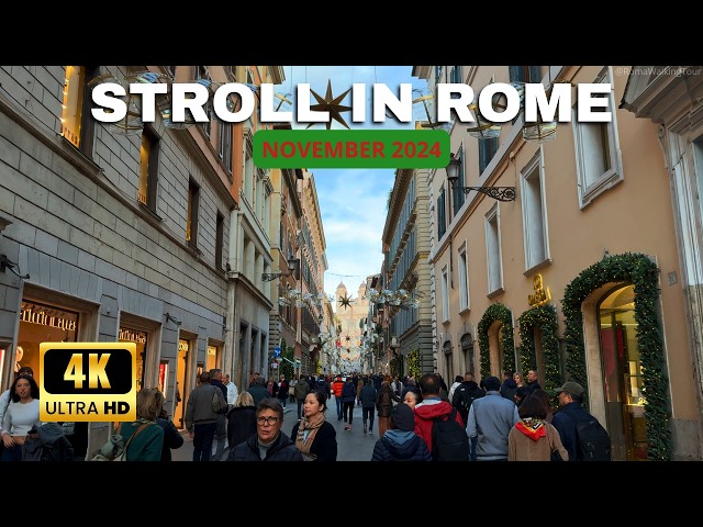 Enchanting Rome: November Autumn Walk - 4K Cinematic Journey 2024