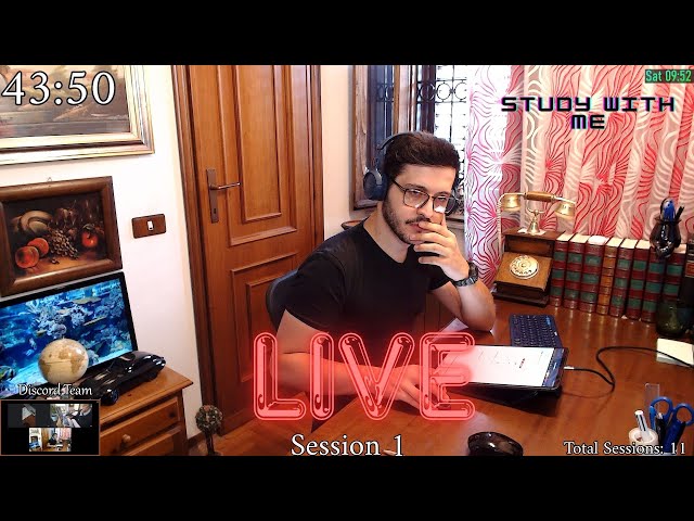 |🔴LIVE|📚👨🏻‍⚕️STUDY WITH ME | 🥥 POMODORO TIMER 60/10 |​ 🔥🌧️🐟8+ SESSIONS |