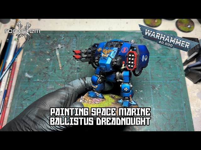 Painting a Crimson Fists Ballistus Dreadnought | Brush & Airbrush Tutorial