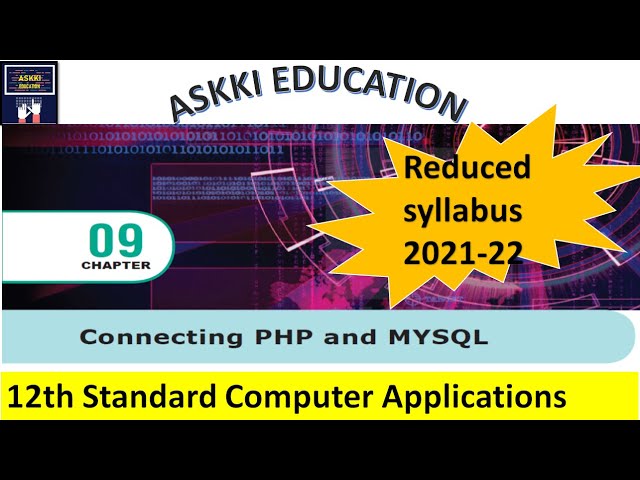 💥 12th Computer Applications Chapter 9 Connecting PHP & MySQL English Medium