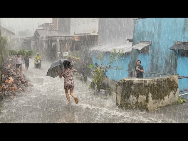 DANGEROUS !! 🌧️⚡Extreme Thunderstorms and Heavy Rain in Indonesia 🌧️⚡| Soothing Sounds for Sleep