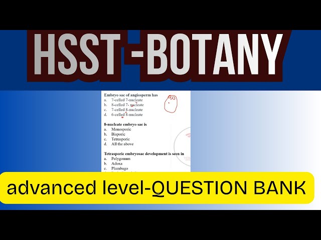 HSST botany advance topics-hsst botany 2026