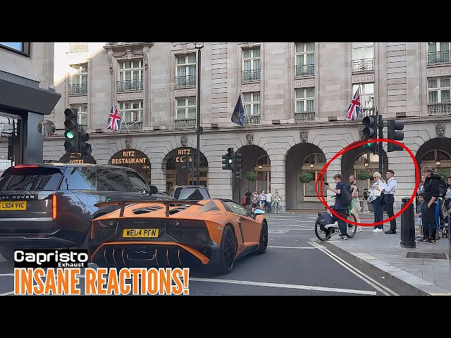INSANE Lamborghini Aventador SV Roadster W/ CAPRISTO EXHAUST! London Public Reactions & V12 Sounds!