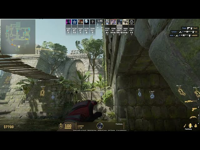 m0NESY Shows how to flash mid on ancient in CS2