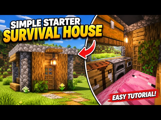Simple Starter House Tutorial in Minecraft! 🏡 ⭐#minecraft #minecrafttutorial