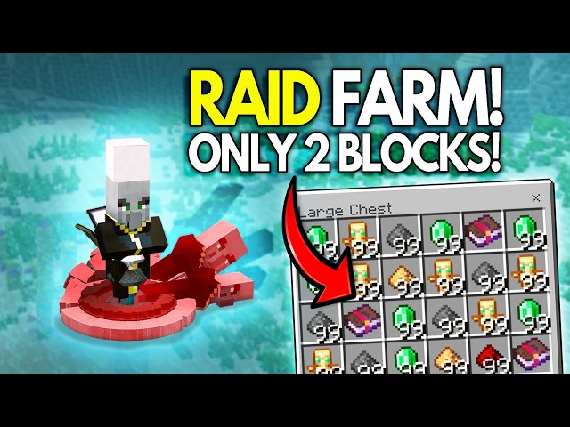 BEST NEW RAID Farm for Minecraft Bedrock +1.21/26.1!