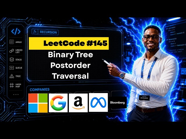 Leetcode 145: Binary Tree Postorder Traversal (Recursion + Call Stack Walkthrough)